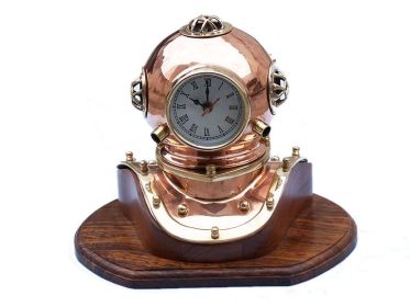 Copper Decorative Divers Helmet Clock 12""