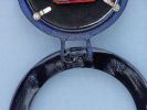 Brass Deluxe Class Porthole Clock 8"" - Dark Blue