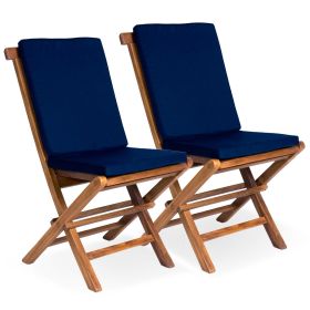 Folding Chair Set with Green Cushions