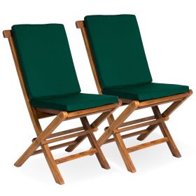 Folding Chair Set with Red Cushions