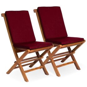 Folding Chair Set with Royal White Cushions