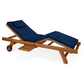 Multi-position Chaise Lounger with Green Cushions