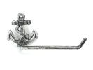 Antique Silver Cast Iron Anchor Toilet Paper Holder 10""