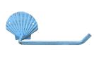 Rustic Light Blue Cast Iron Shell Toilet Paper Holder 10&quot;