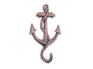 Rustic Copper Cast Iron Anchor Hook 5""