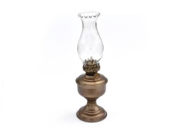 Antique Brass Table Oil Lamp 10""