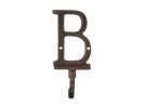 Rustic Copper Cast Iron Letter B Alphabet Wall Hook 6""