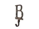 Rustic Copper Cast Iron Letter B Alphabet Wall Hook 6""