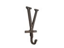 Rustic Copper Cast Iron Letter V Alphabet Wall Hook 6""