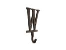 Rustic Copper Cast Iron Letter W Alphabet Wall Hook 6""