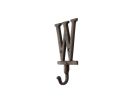 Rustic Copper Cast Iron Letter W Alphabet Wall Hook 6""