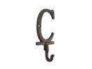 Rustic Copper Cast Iron Letter C Alphabet Wall Hook 6""