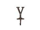 Rustic Copper Cast Iron Letter Y Alphabet Wall Hook 6""