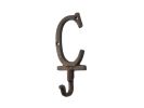 Rustic Copper Cast Iron Letter C Alphabet Wall Hook 6""