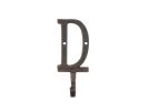 Rustic Copper Cast Iron Letter D Alphabet Wall Hook 6""