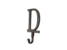 Rustic Copper Cast Iron Letter D Alphabet Wall Hook 6""