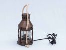 Antique Copper Round Anchor Electric Lantern 16""