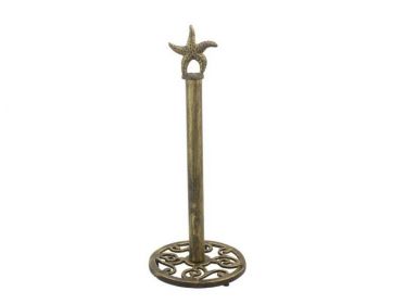 Antique Gold Cast Iron Starfish Extra Toilet Paper Stand 15""