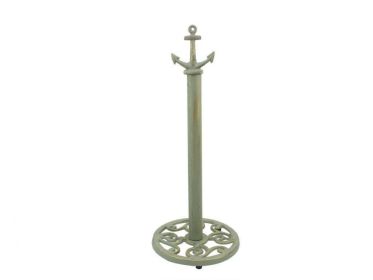 Rustic Seaworn Bronze Cast Iron Anchor Extra Toilet Paper Stand 16""