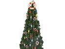 White Lifering with Red Bands Christmas Tree Topper Decoration