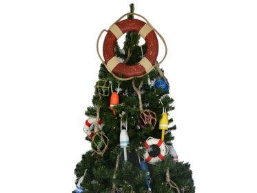 Vintage Red Lifering Christmas Tree Topper Decoration