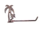 Rustic Copper Cast Iron Palm Tree Toilet Paper Holder 10&quot;