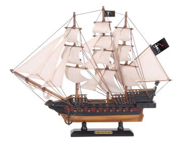 Wooden Blackbeard's Queen Anne's Revenge White Sails Limited Model Pirate Ship 15""