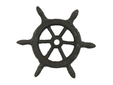 Cast Iron Ship Wheel Decorative Paperweight 4""