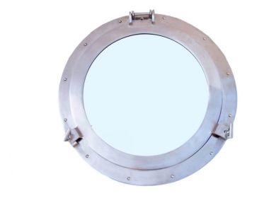 Brushed Nickel Deluxe Class Decorative Ship Porthole Window 20""