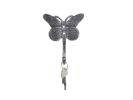 Rustic Silver Cast Iron Butterly Decorative Metal Wall Hook 5""