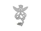 Whitewashed Cast Iron Butterfly on a Branch Decorative Metal Wall Hook 6.5""