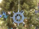 Rustic Light Blue Decorative Ship Wheel Christmas Tree Ornament 6""