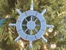 Rustic Light Blue Decorative Ship Wheel Christmas Tree Ornament 6""