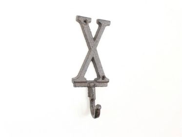 Cast Iron Letter X Alphabet Wall Hook 6""