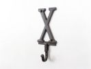 Cast Iron Letter X Alphabet Wall Hook 6""