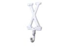 Whitewashed Cast Iron Letter X Alphabet Wall Hook 6""