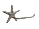 Aged White Cast Iron Starfish Toilet Paper Holder 10""