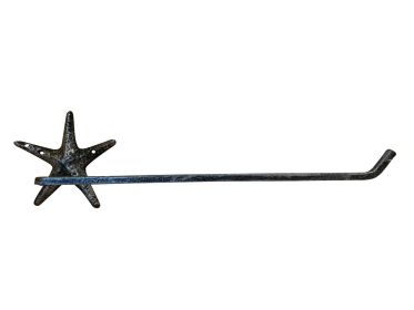 Rustic Silver Cast Iron Starfish Wall Mounted Paper Towel Holder 18""