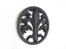 Rustic Black Cast Iron Fleur De Lis Trivet 7""