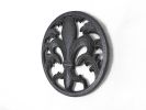 Rustic Black Cast Iron Fleur De Lis Trivet 7""