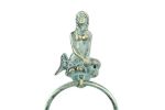 Antique Bronze Cast Iron Mermaid Towel Holder 8.5""