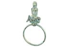 Antique Bronze Cast Iron Mermaid Towel Holder 8.5""