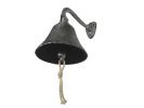 Rustic Silver Cast Iron Hanging Ship's Bell 6&quot;