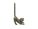 Rustic Gold Cast Iron Cat Extra Toilet Paper Stand 10""