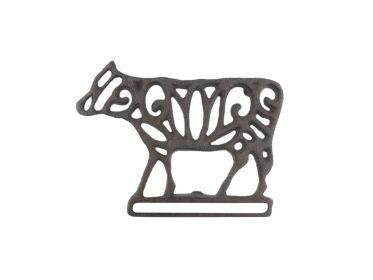 Cast Iron Cow Kitchen Trivet 7""