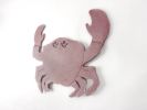 Rustic Red Whitewashed Cast Iron Crab Trivet 11""