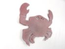 Rustic Red Whitewashed Cast Iron Crab Trivet 11""