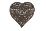 Cast Iron Heart Shaped Trivet 7""