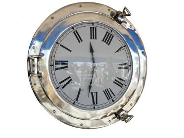 Chrome Decorative Ship Porthole Clock 20""