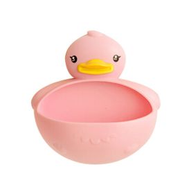 Creative Multi-function Bathroom Duck Strong Chuck Soap Holder Soap Dish PINK